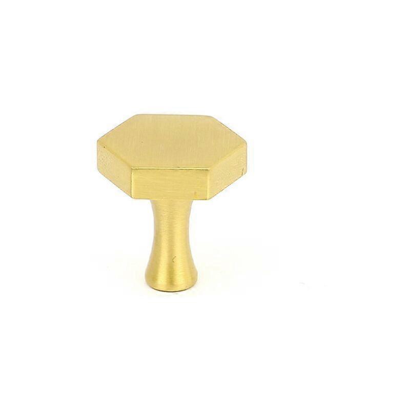 Brass handle, one-piece all-copper golden handle, wardrobe door handle (six sides S2226)