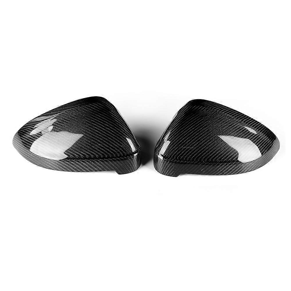 2Pcs Car Carbon Fiber Rearview Side Mirror Cover Trim with Hole&Auxiliary Fit for A4 A5 E2U828