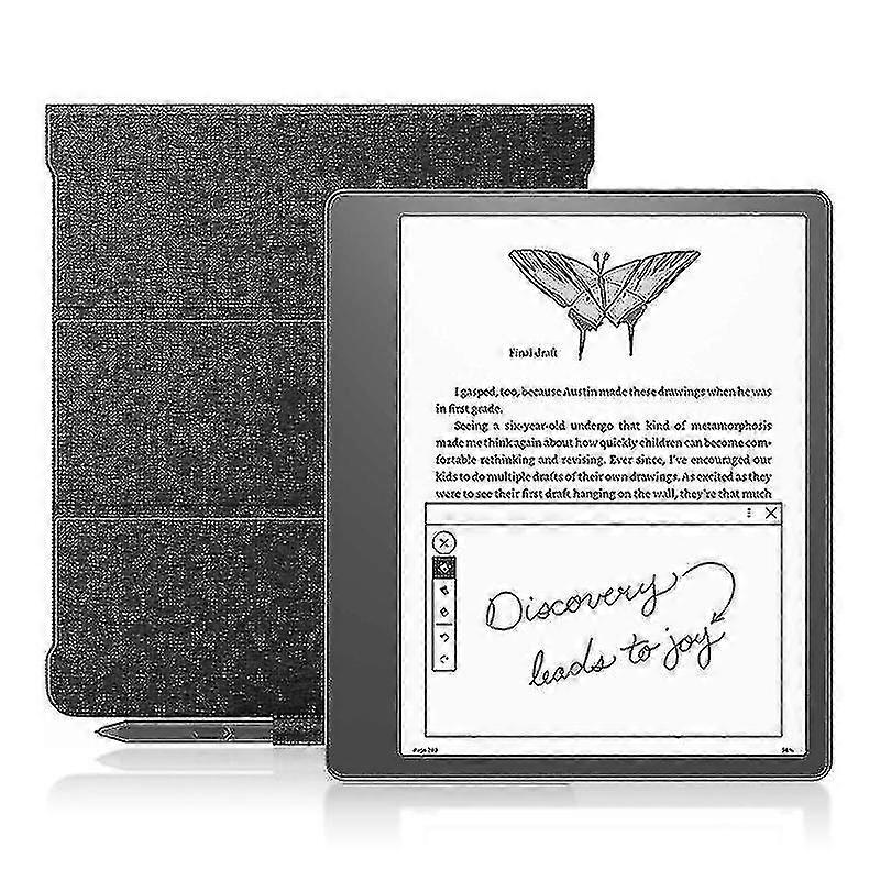 Dla Amazon Kindle Scribe Stand Case Pu Leather + Tpu Pen Slot E-reader Protective Cover