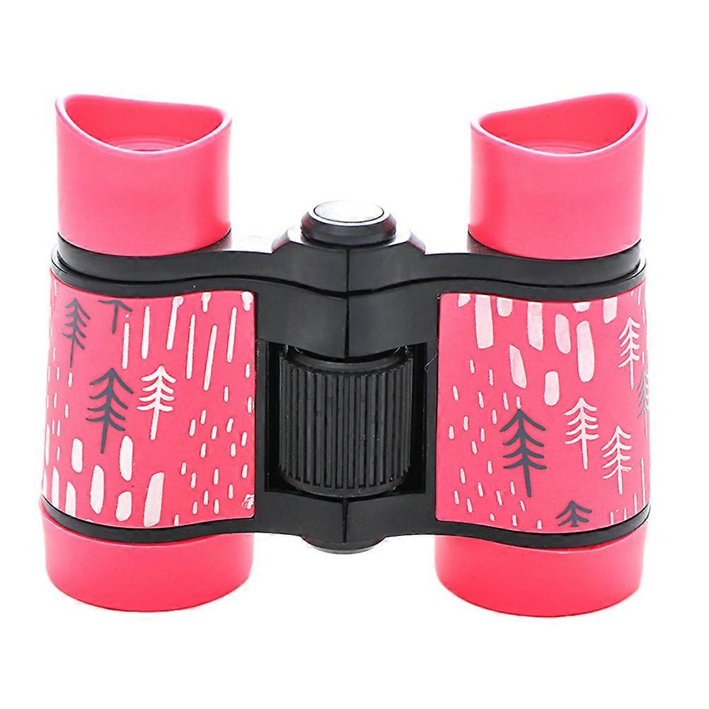 Adorable Children Telescope Printed Non-slip Binoculars Durable Nature Watching for Kids (Pink)