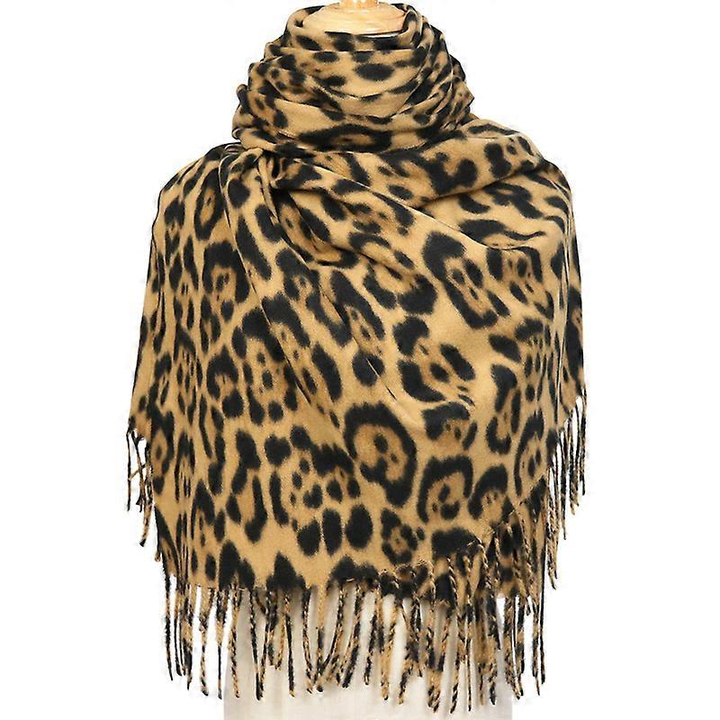 Cashmere Tassel Warm Leopard Scarf