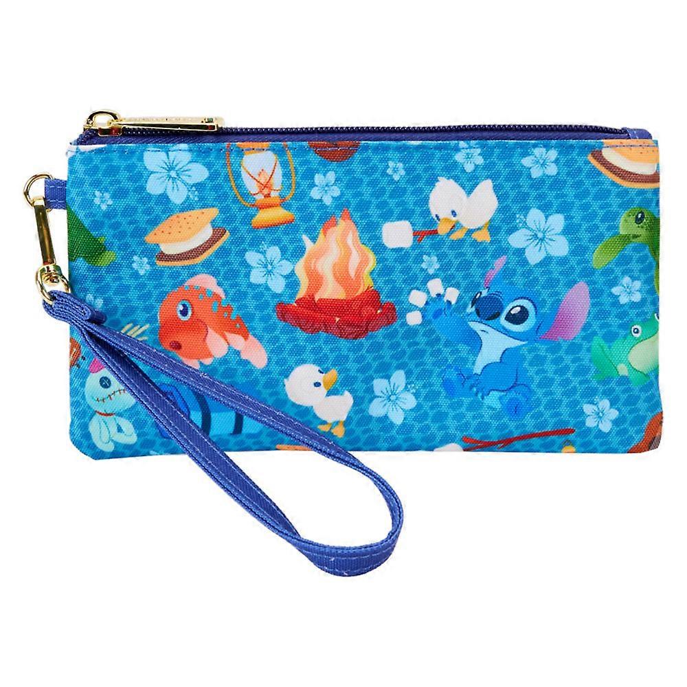 Loungefly Lilo & Stitch Camping Cuties All-over-print Nylon Wristlet
