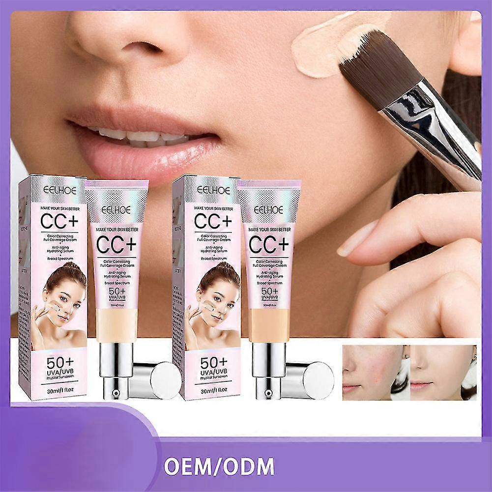 Moisturizing Isolating Sunscreen Repair CC Cream Natural Concealer Face Liquid Foundation Brightening Whitening Skin Waterproof