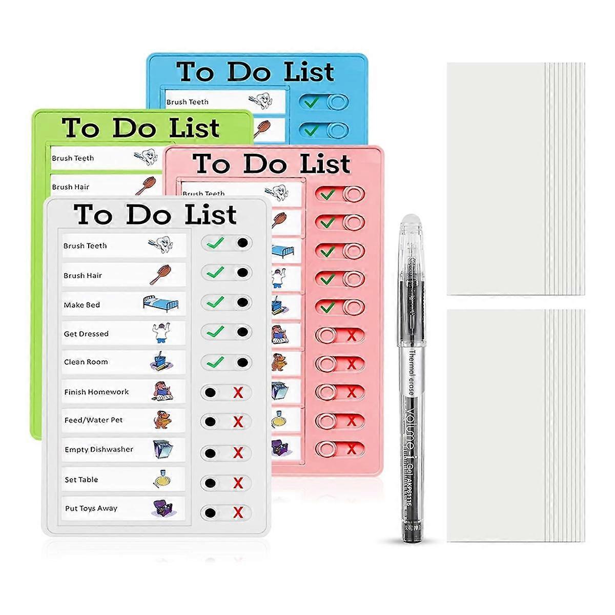 Chore Chart Set for Kids-Daily List Board,Family Daily Planner,Message Board with Slider for Classr