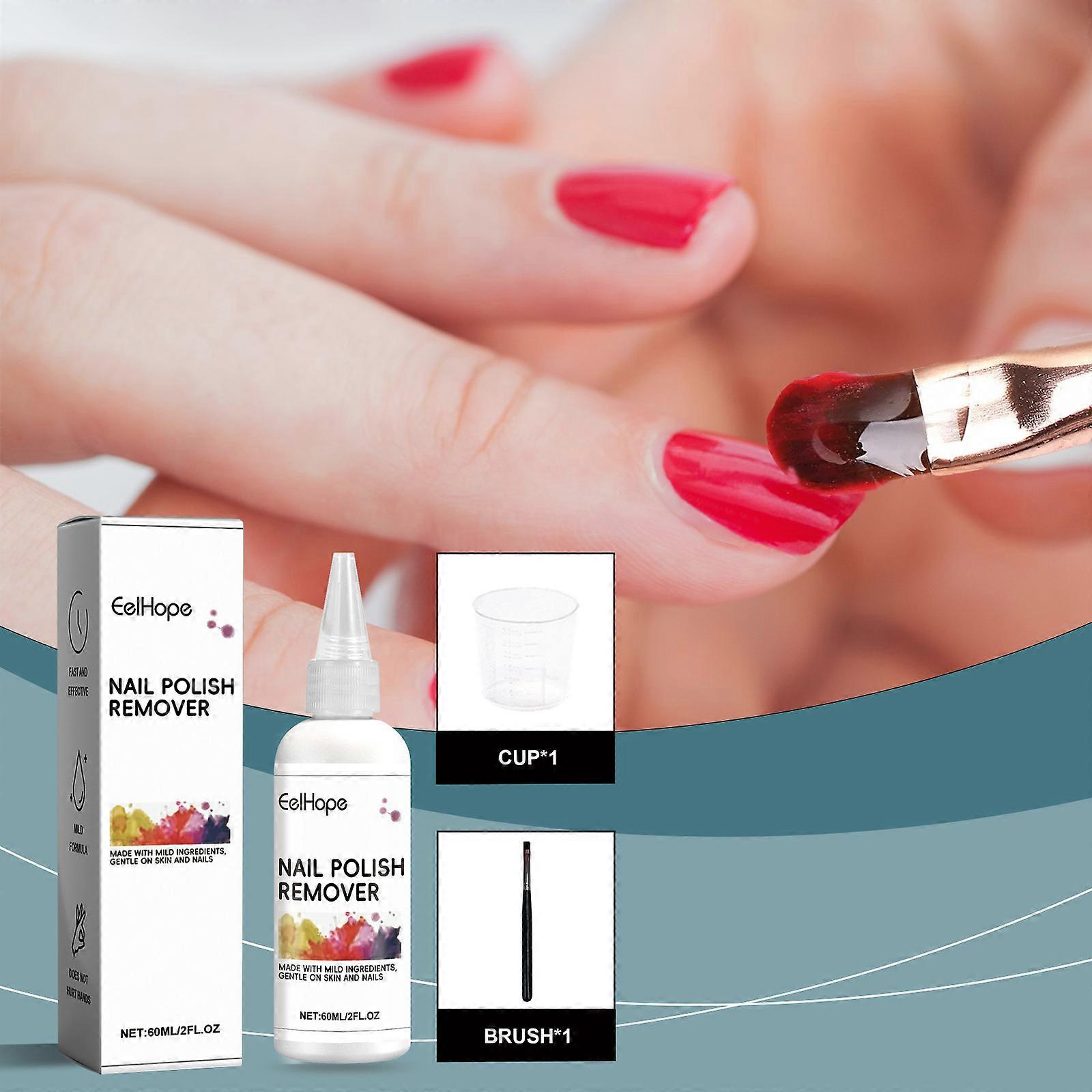 Nail polish remover: quick dissolving, non-irritating 60ml.