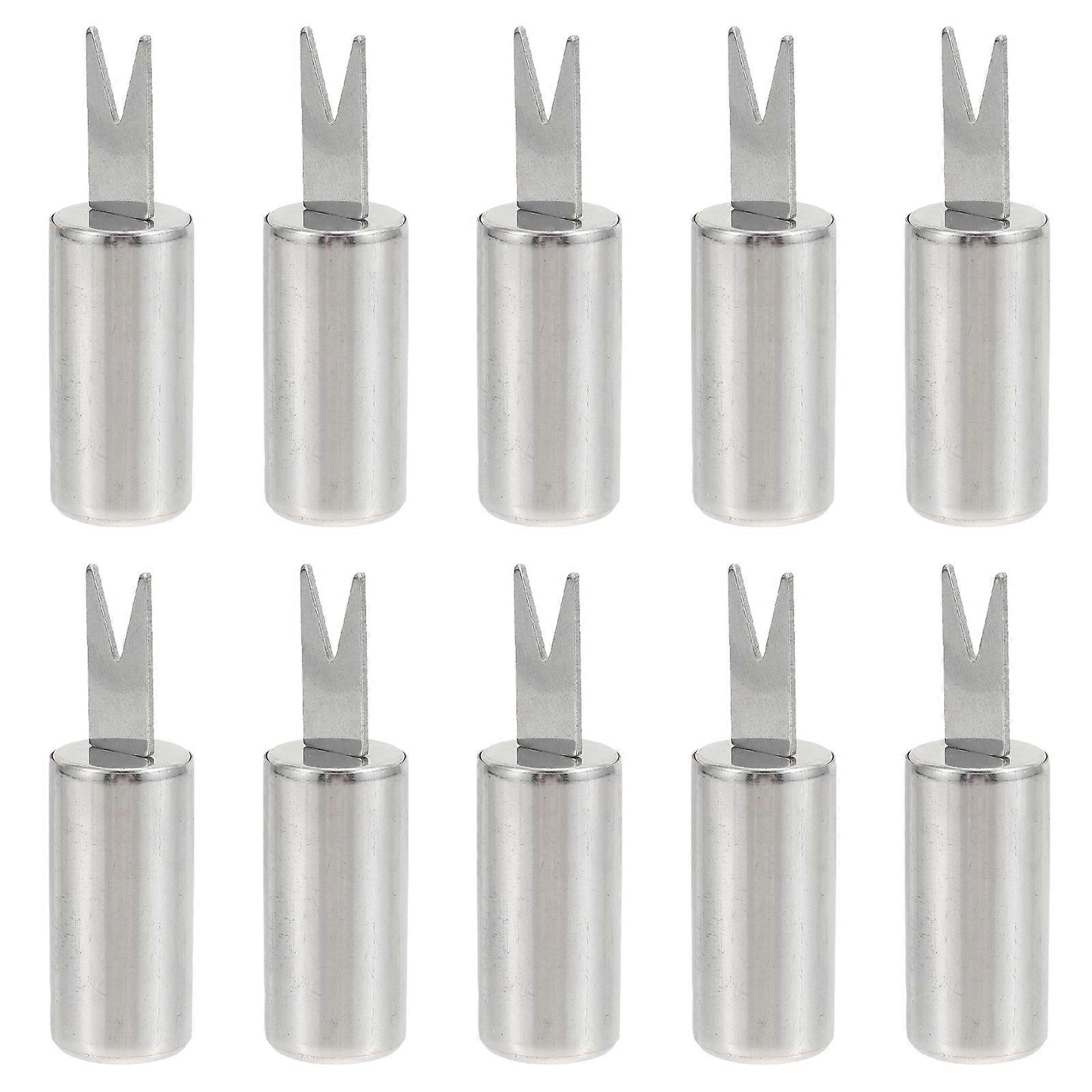 10 Pz Durevole Forchette Di Frutta In Acciaio Inox Forchette Di Mais Forniture Per Feste (Argento)