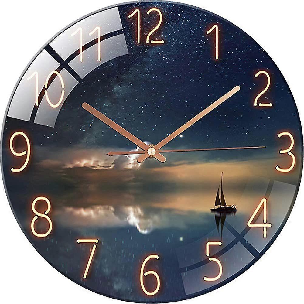 Wall clock without ticking noises in modern clock with silent clockwork