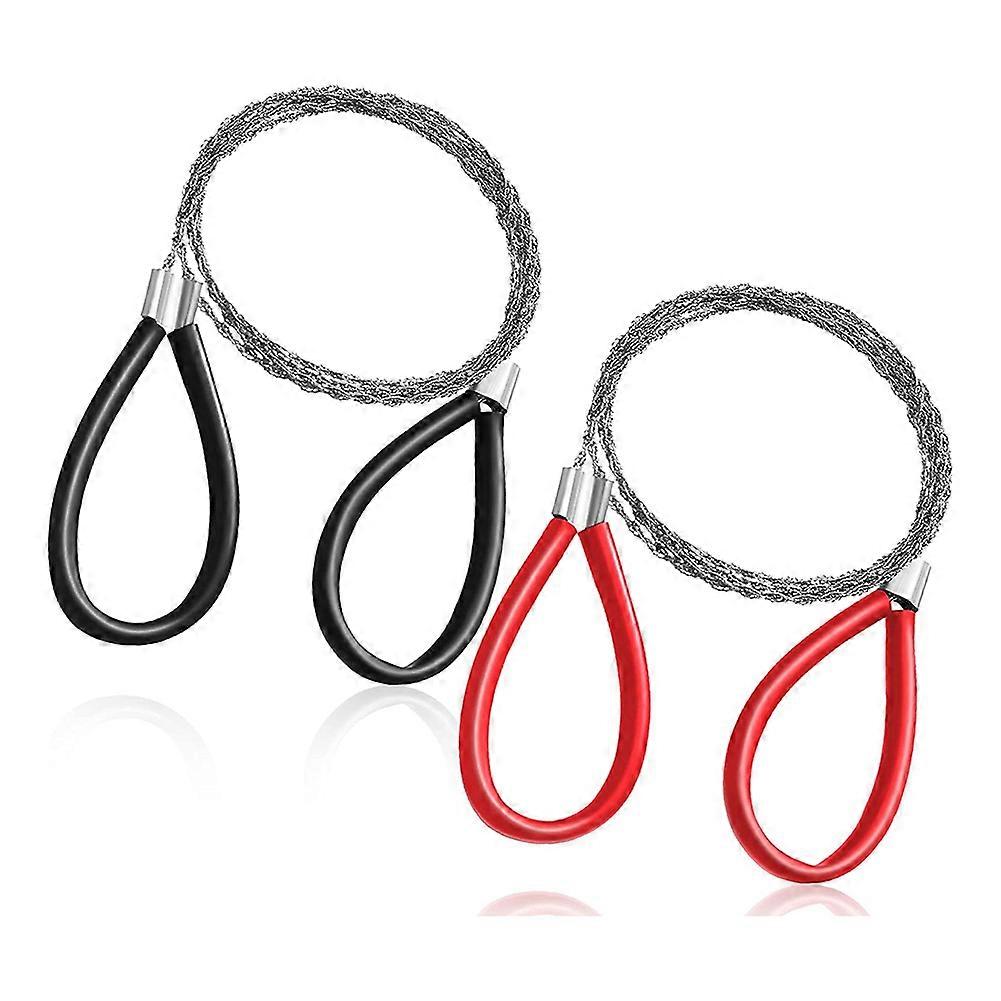 2 Pcs PVC Pipe Cable Saw Stainless Steel Wire Saw Hand Pocket String Rope Saw Emergency Wire Saw Cu