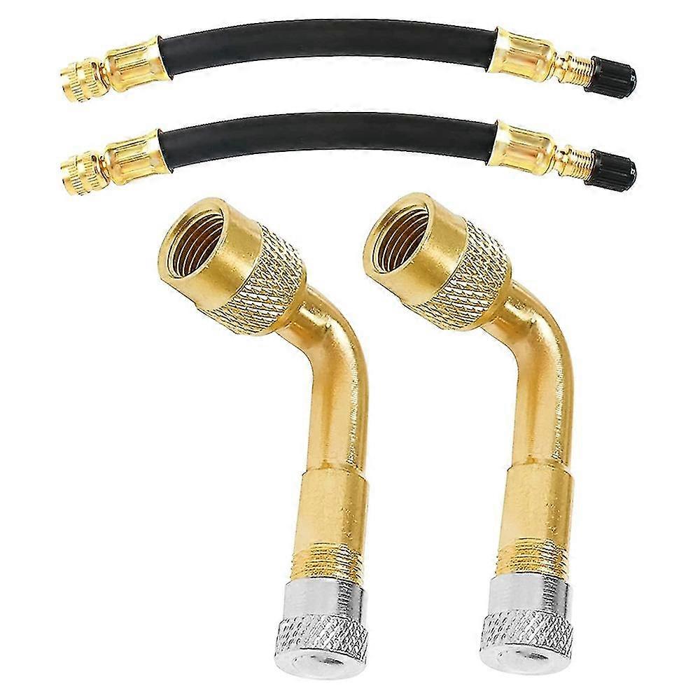Car Tire Valve Extension Adapter 90 Degree Valve Inflation Nozzle With 180 Mm Valve Extension Tube