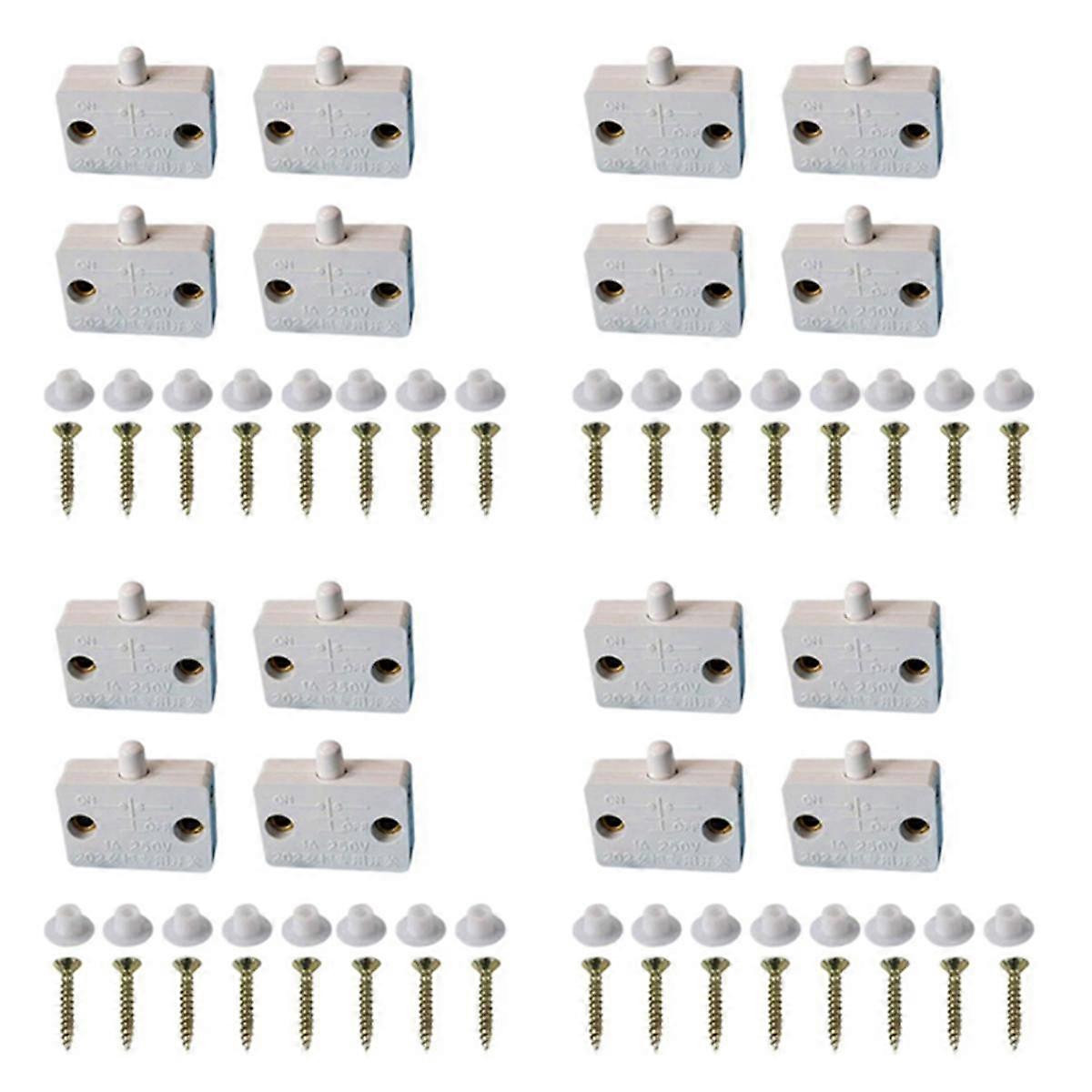 16 Pcs Cabinet Door Switch Cabinet Lamp Switch Drawers Open on Close Door Applicable to 12V 24V 110