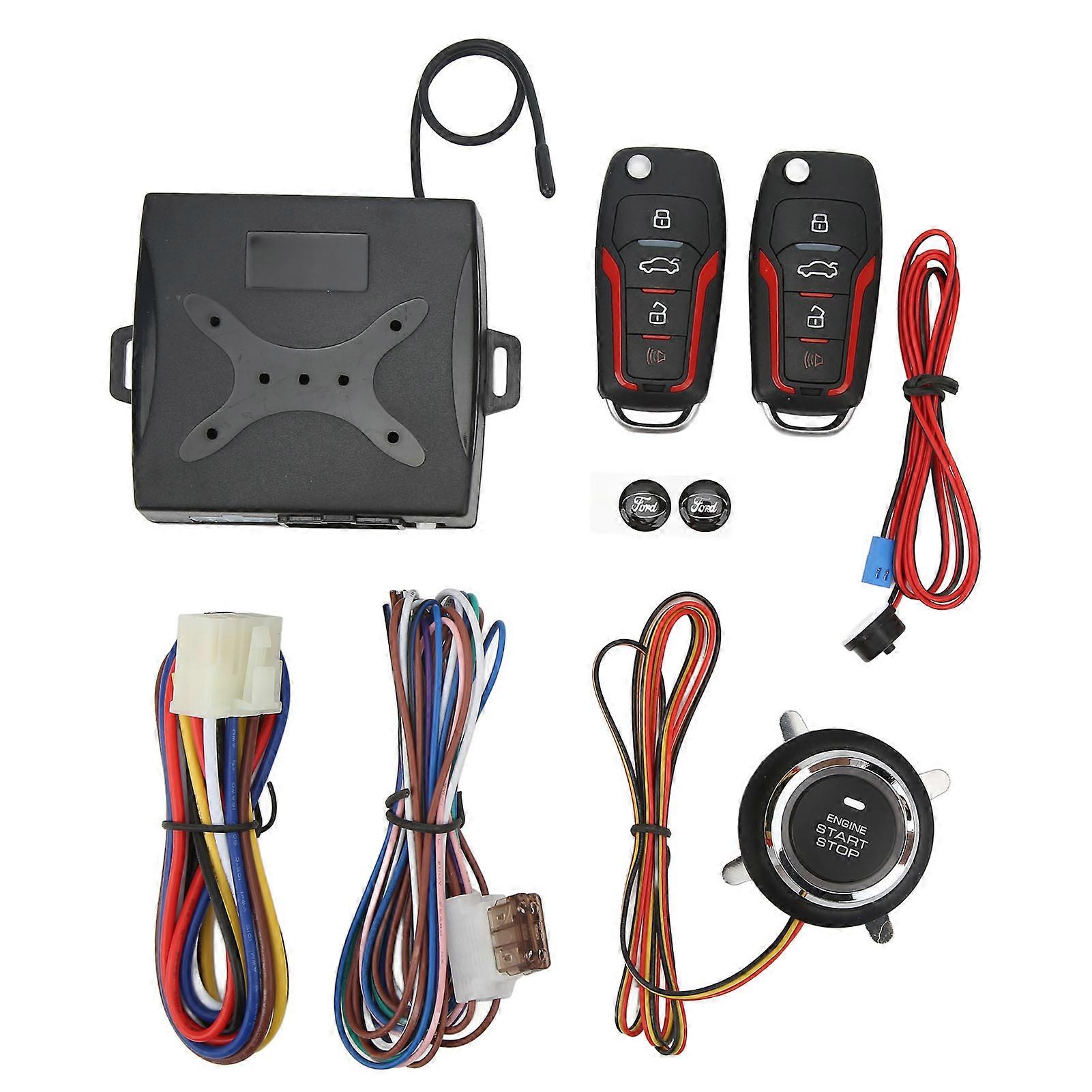 Car Keyless Entry System 12V Anti Theft One Button Start Remote Lock System Universal for Autos