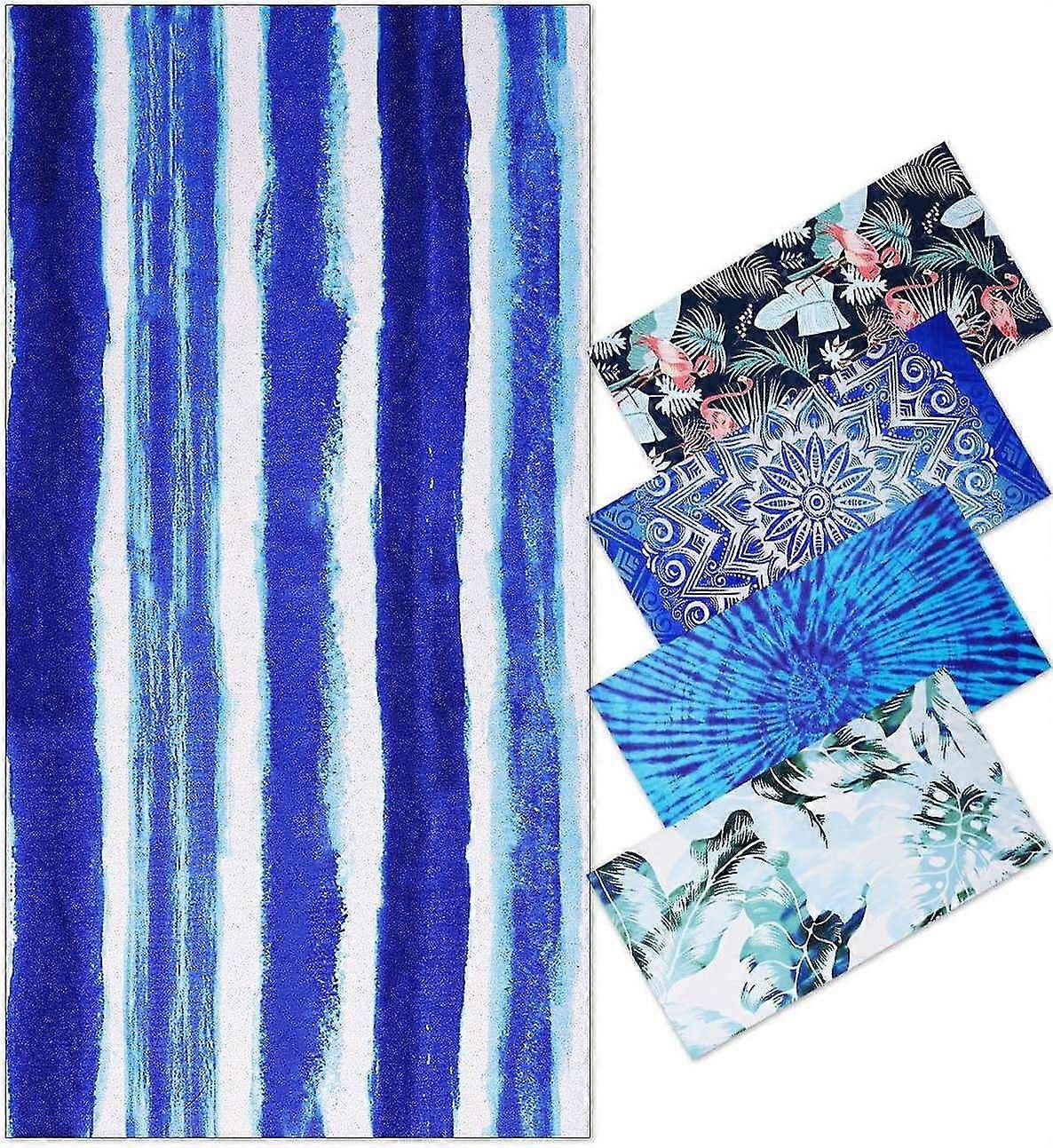 75*150cm Beach Towel, Blue Stripes
