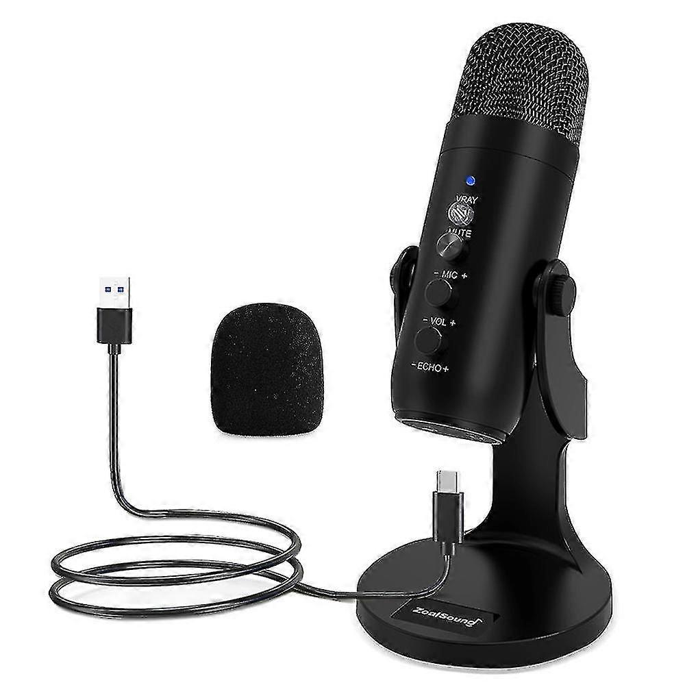 Zealsound Usb Microph Studio Recording Mic For Pc Computer Streaming Video Gaming Poa Vocal K66 Tw