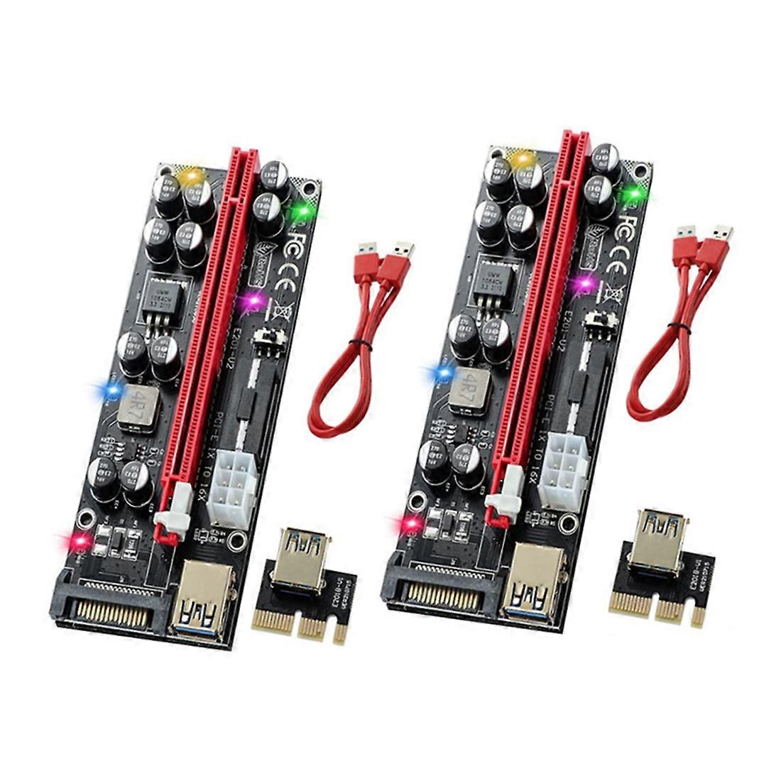 2Set PCIE 3.0 1X to 16X Graphics Card Adapter Cable PCI-E 1X to 16X Graphics Card Extension Cable V