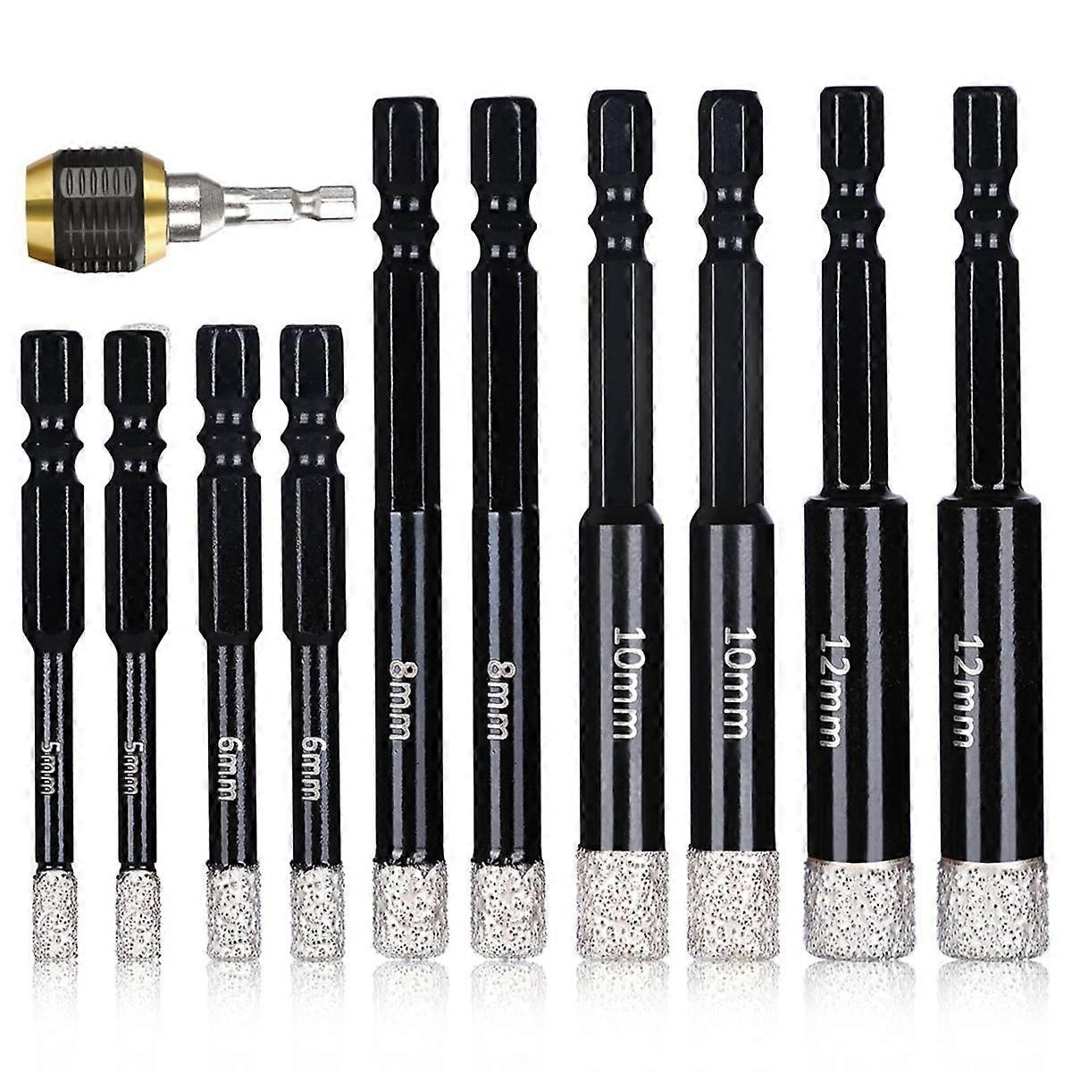11Pcs Diamond Drill Bits Set for Ceramic Marble Tile Stone Glass Porcelain Hard Materials for Core