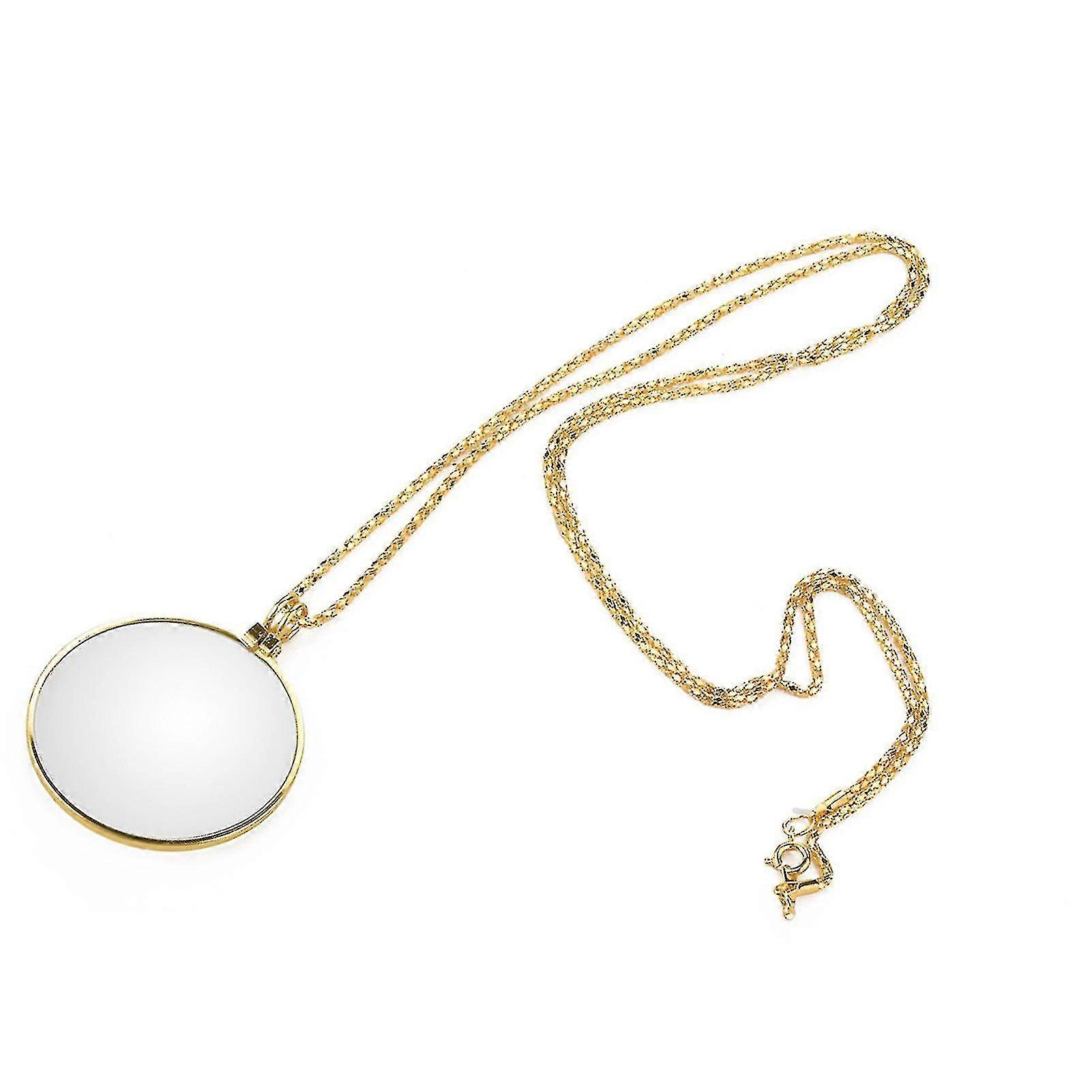 2024,5X Vergrootglas Monocle Lens Ketting Vergrootglas Loep (Goud)