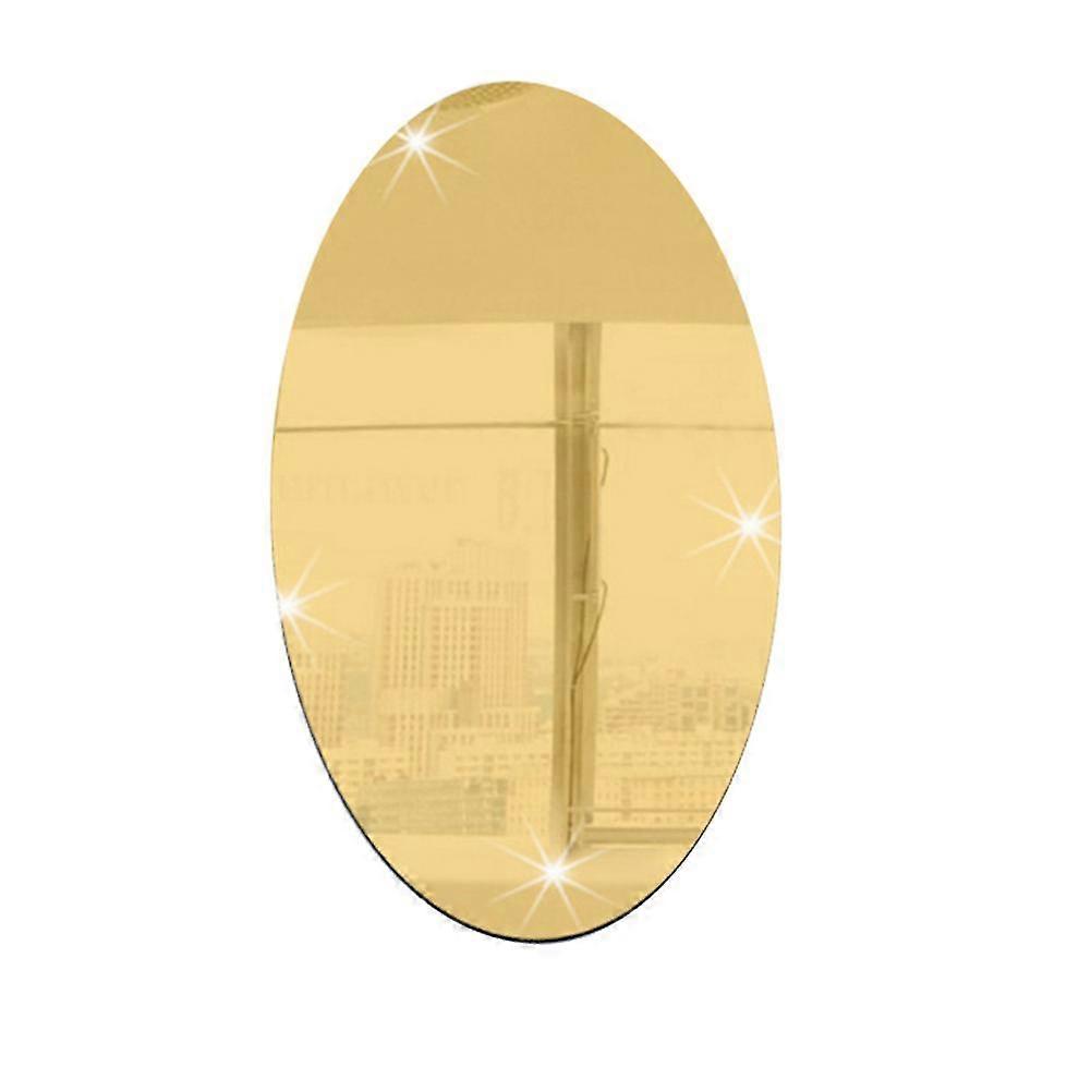 Wall Sticker 3d Mirror Effect Removable Rectangle Oval Background Decoration For Home