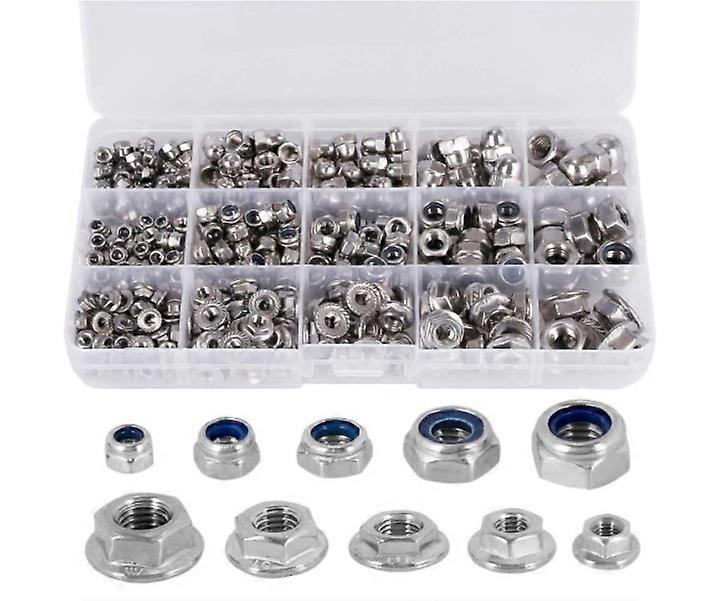 385 grain nut combination set 304 stainless steel round cap nylon nut lock nut flange nut