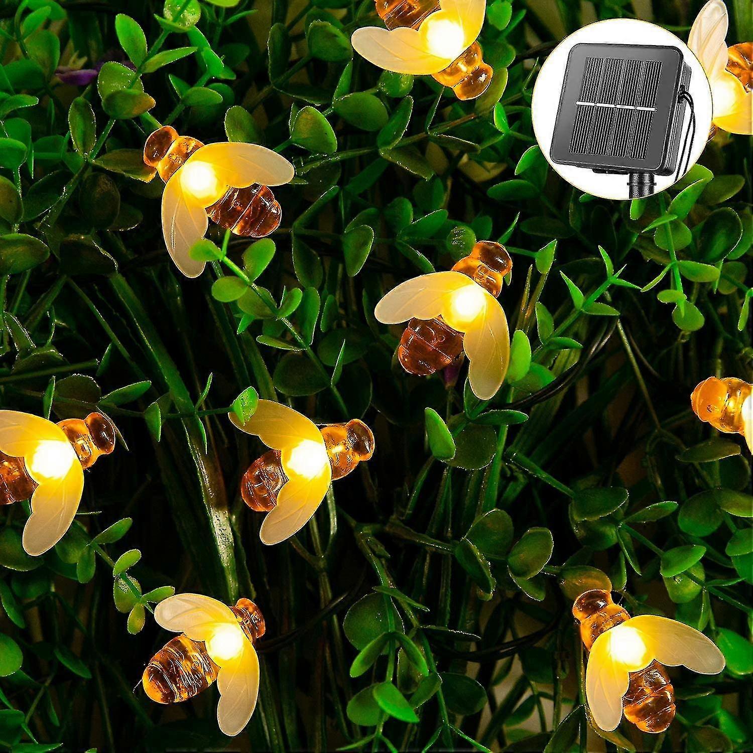 Solar Powered Honeybee Outdoor Lights,40 Led Waterproof String Lights