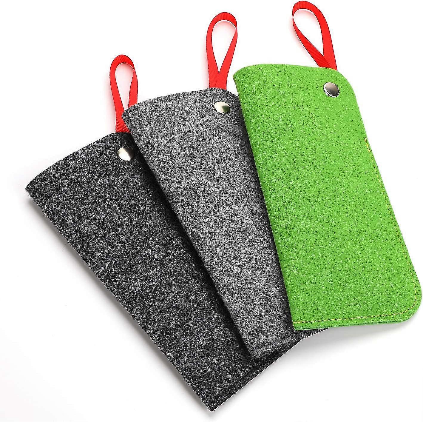 Soft Eyeglasses Case 3 Pack, Healwe Felt Portable Travel Slip In Eyeglasses