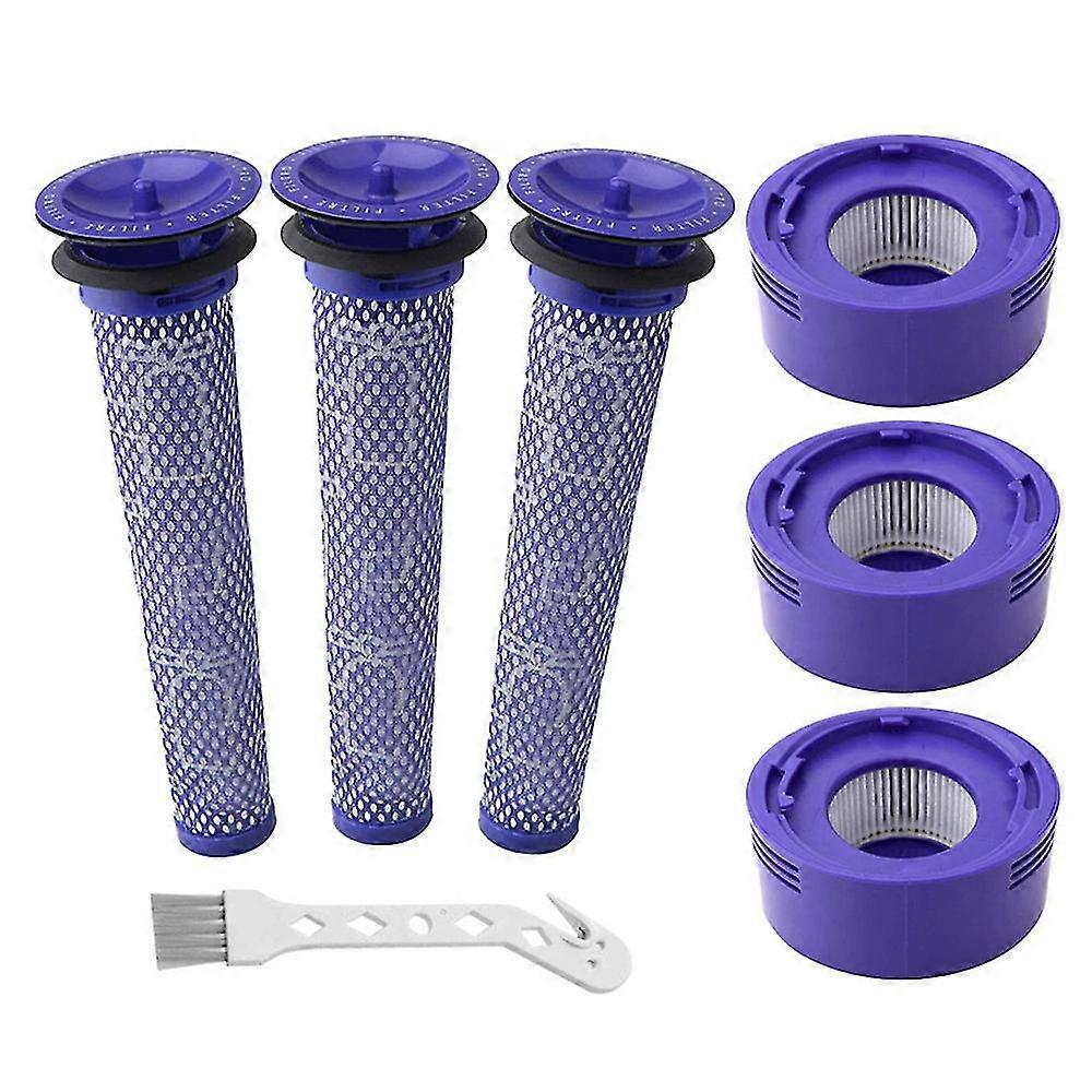 Pack Of 6 Pre-filters And 2 Post-filters Hepa Compatible With Dyson, Spare Part For V8 And V7 Model, Vacuum Cleaner Accessory