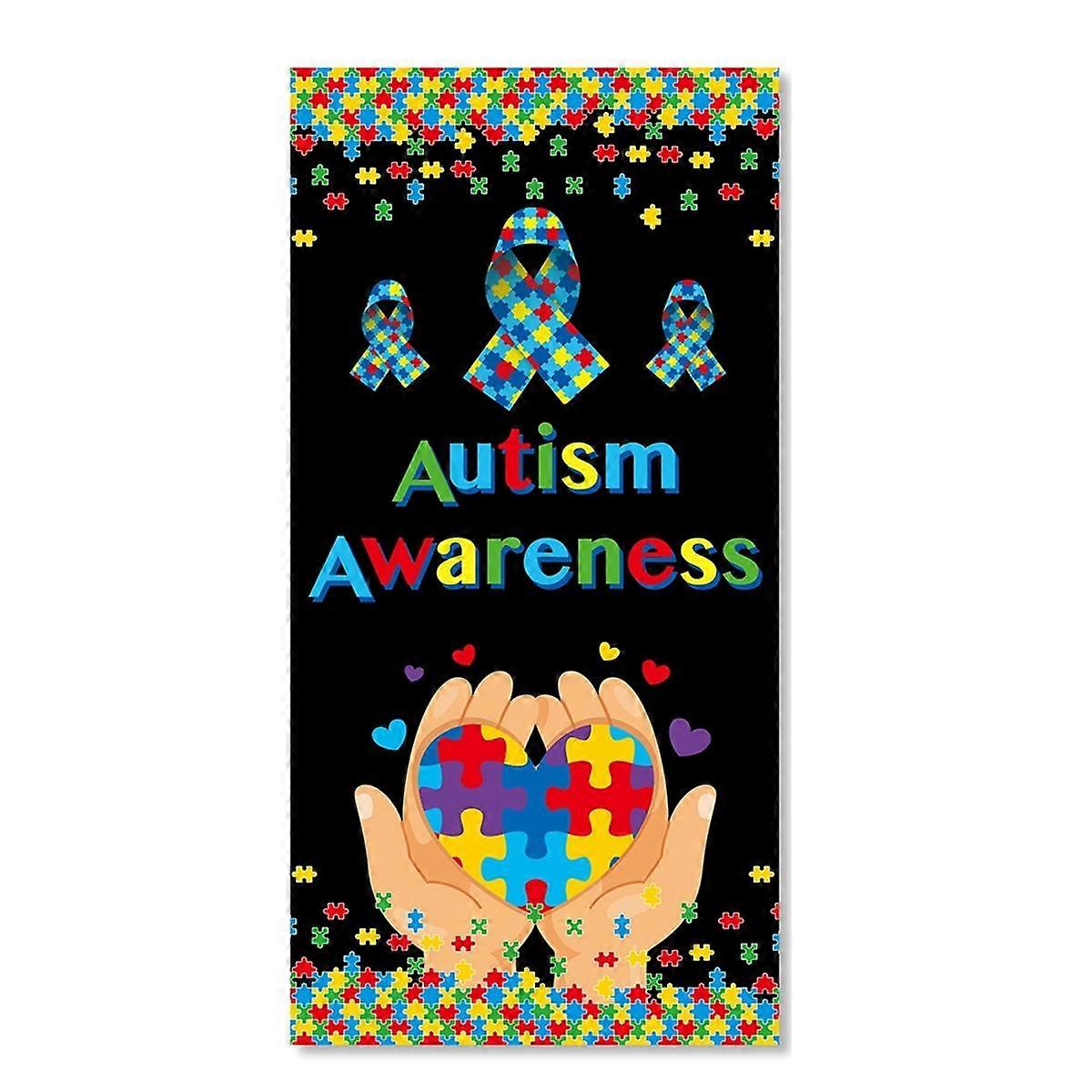 90x180cm Photography Background Fabric World Autism Day Banner Background Puzzle Scene Setting Back