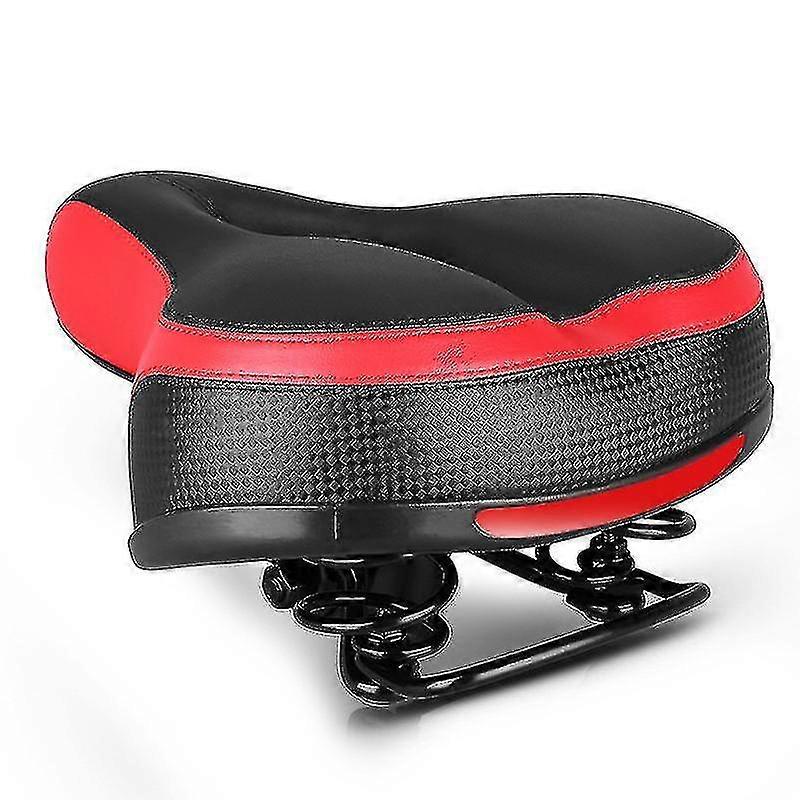 Sella per bicicletta extra larga, imbottita in gel, comoda e spessa, per grandi glutei nero rosso