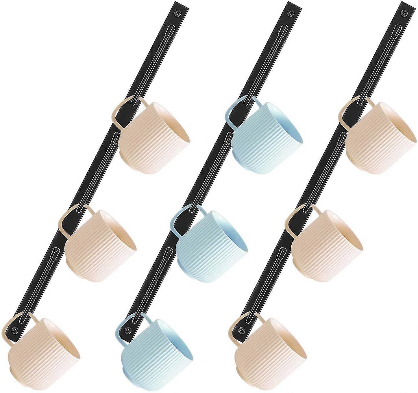 Verticale rustico parete tazza di caffè Rack, tazza di caffè Rack parete appendiabiti per tazze di caffè Tazze da tè e barattoli Mason e utensili da cucina Display (nero