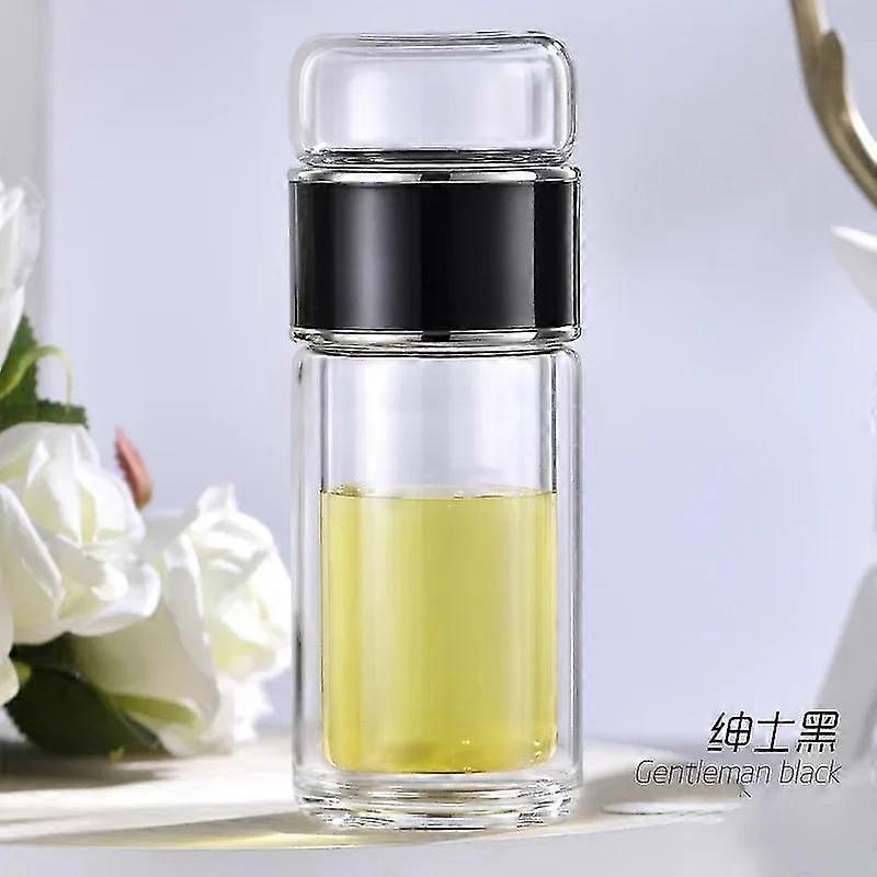 Μπουκάλι νερό τσαγιού υψηλό Borosilicate γυαλί διπλό στρώμα τσαγιού φλιτζάνι νερό Tumbler Drinkware μπουκάλι νερού με το φίλτρο τσαγιού SMTX