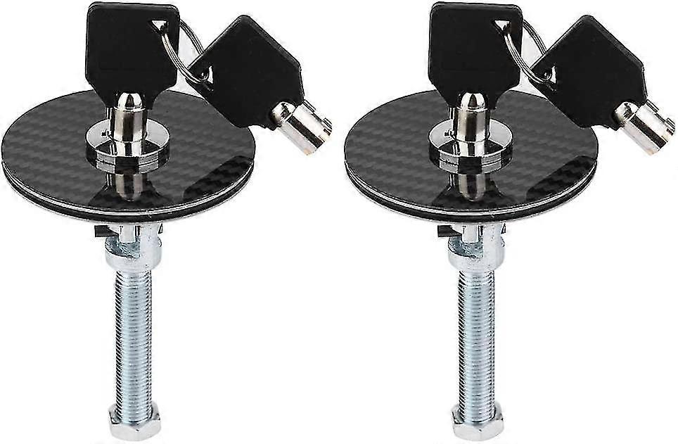 Quick Release, Universal Carbon Style Bonnet Cover Lock Key Pin Kit2pcsblack