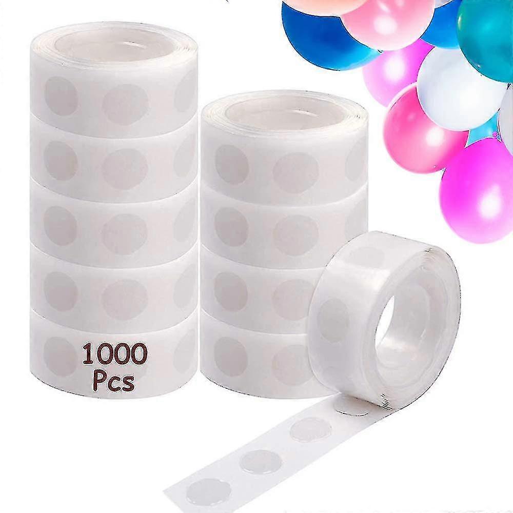 1000 Pcs Balloon Glue Dots, Double Sided Tape Glue, Removable Adhesive Dot Sticker (10 Rolls)
