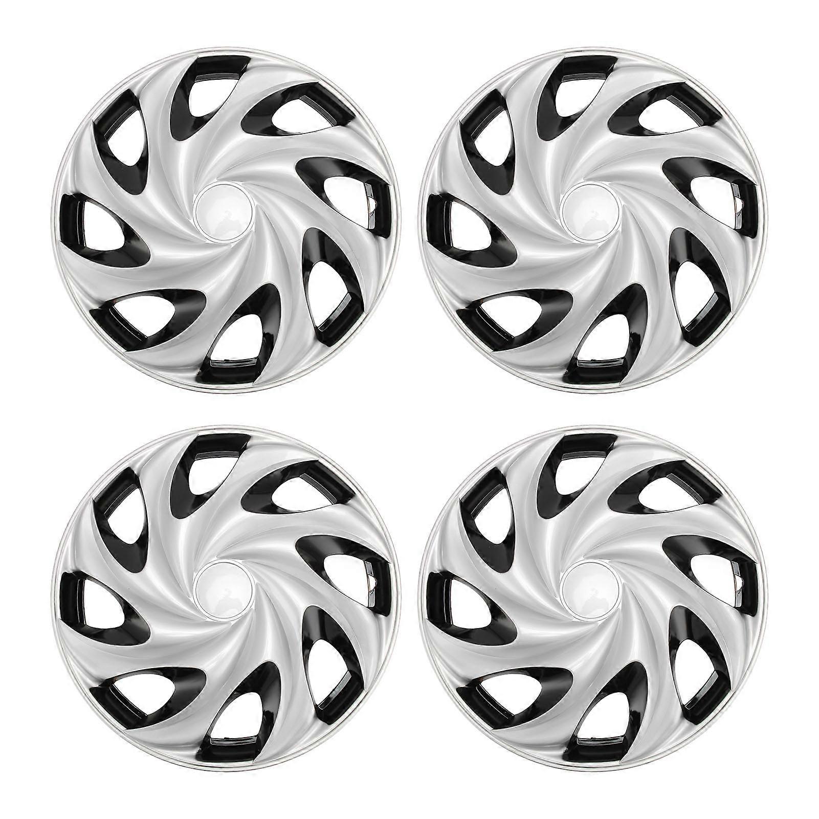 4 قطع 14 بوصة حواف عجلة السيارة الفضي حافة حافة الجلد المحور صالح عالمي للسيارات والشاحنات والشاحنات