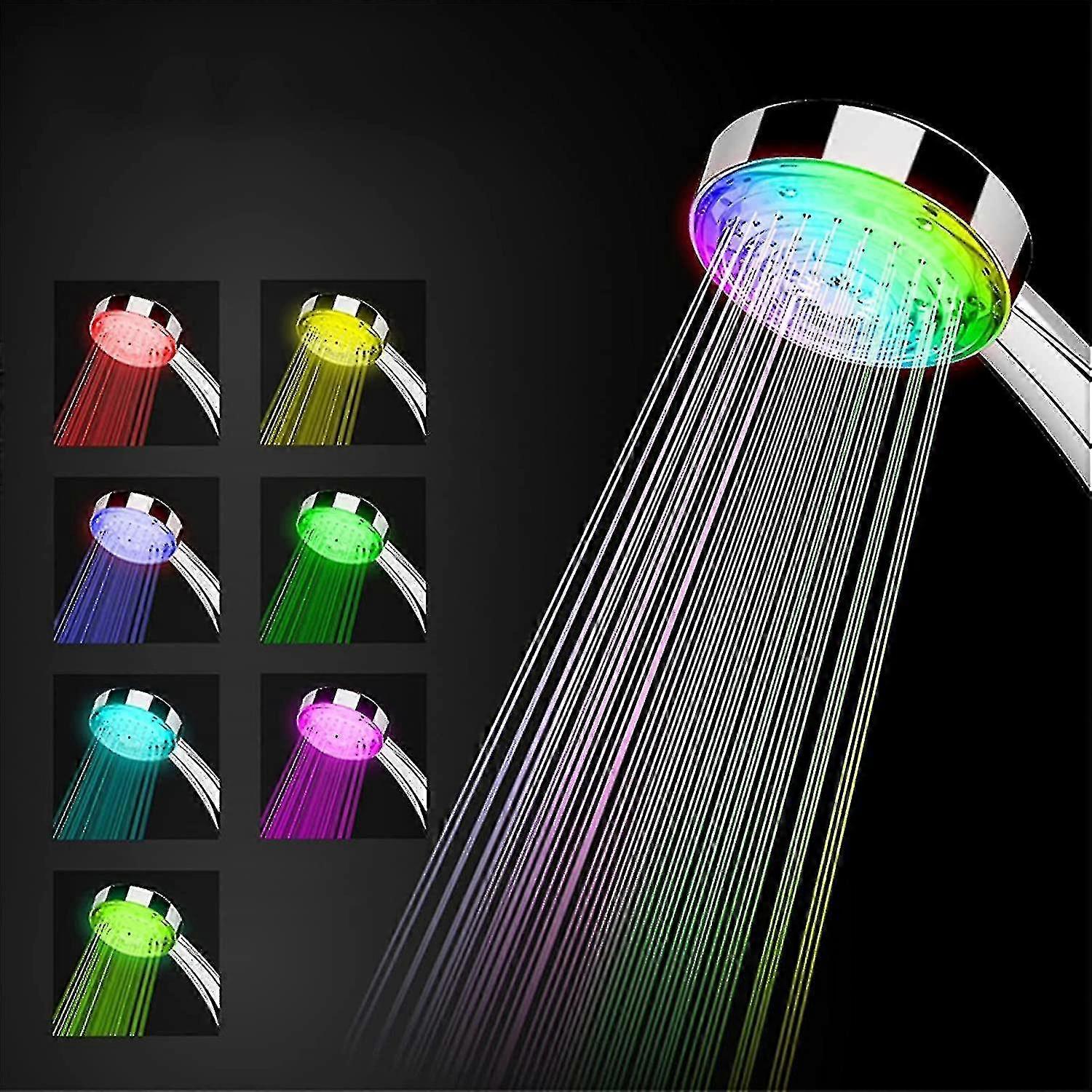 Duschhuvud, Universal Bathroom Shower Handdusch, Led Colors Automatisk frgfrndring, Hgtrycksvattenbesparing Negativt jonskydd- free delivery