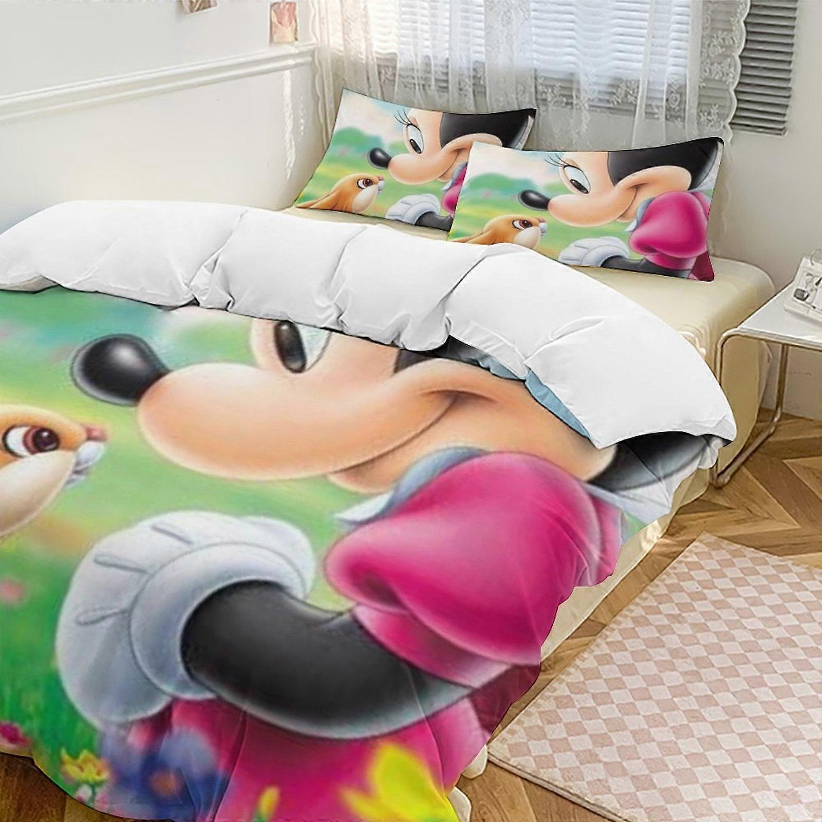v4123  Bed Sheets Bedding Minnie MouseCartoon Collection 3-Piece Comforter Set, Personalized Bedding Decor for Kids And Teens  Bed Sheets  yuq4123