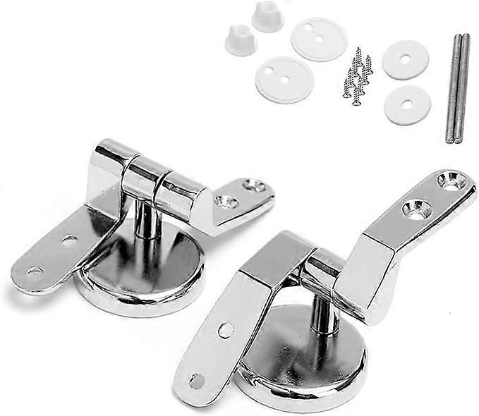 Toilet Seat Hinges Zinc Alloy Replacement Parts-Adjustable Toilet Seat Bolts and Nuts Left and Right Hinges-Strong and Durable (Not Easy to Fall Off)