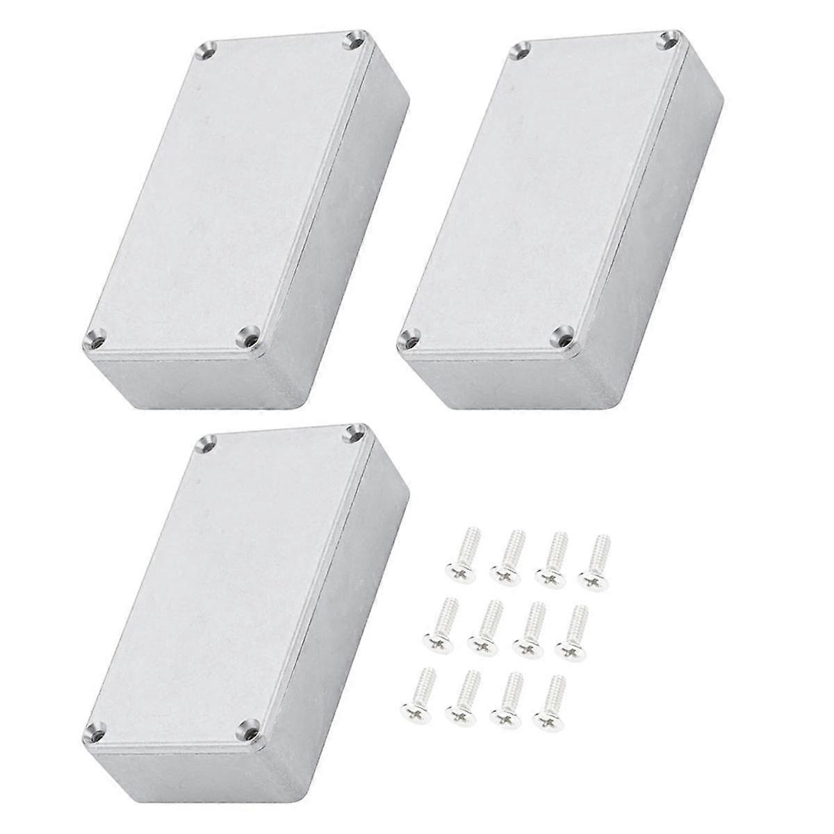 3PCS 125B/1590N1 Aluminum Guitar Effect Pedal Enclosure Metal Stomp Box Enclosure Unfinished 122x66