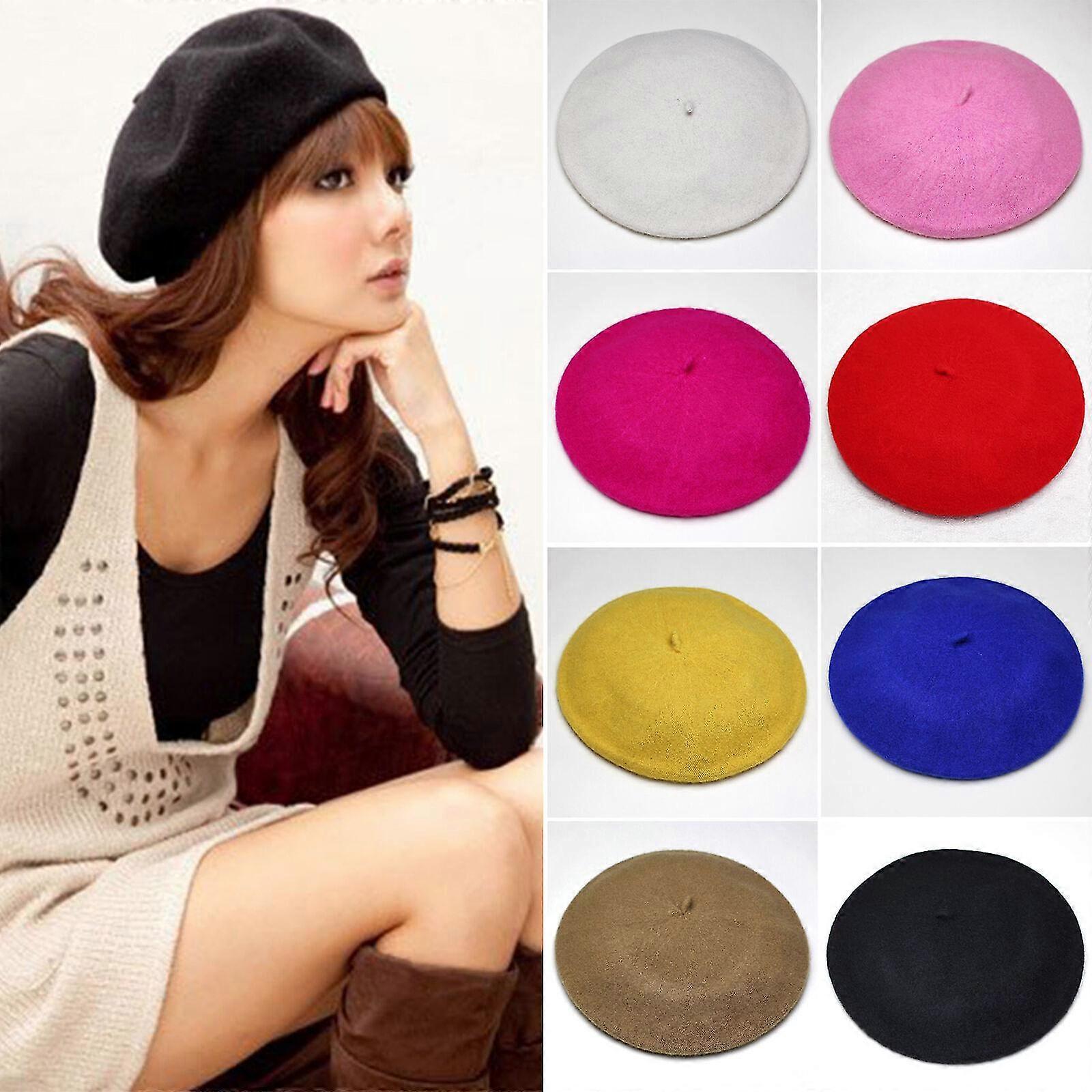 Solid Warm Wool Hats Men Women Beret Beanie Military Army Hat Unisex Cap Gifts