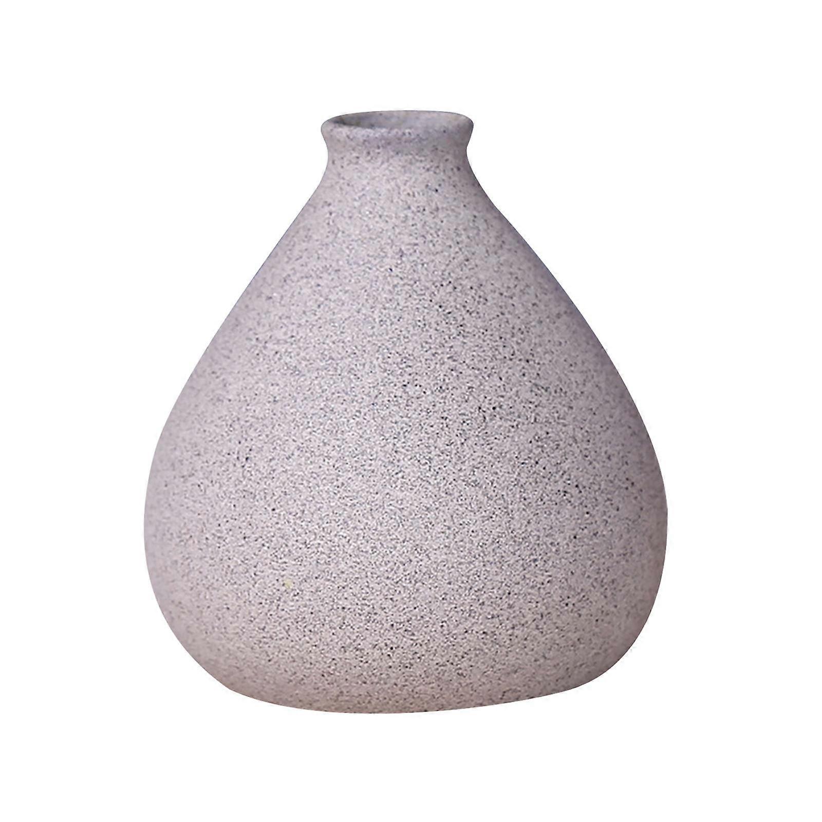 Ceramic Flower Vase Plants Holder Planter for Desktop Dinner Table Bookshelf gray