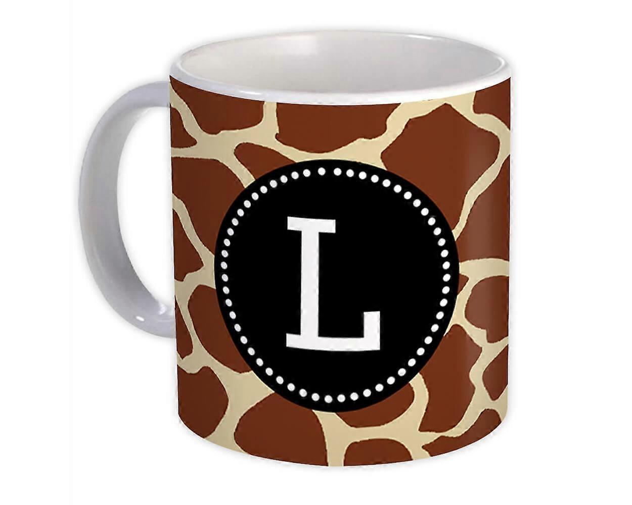 Gift Mug: Monogram Letter K Giraffe
