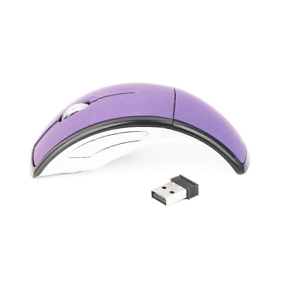 2.4GHz Wireless Laptop Folding Folding Arc Optical Mouse USB Mouse Purple