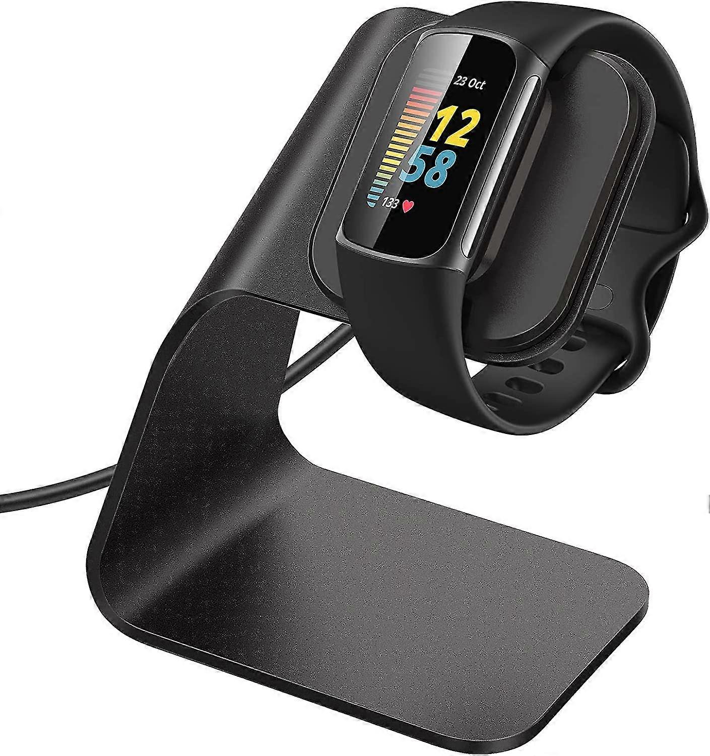 Σταθμός σύνδεσης φορτιστή Συμβατό με το fitbit Charge 5/Luxe, αντικατάσταση βάσης βάσης φόρτισης αλουμινίου Βάση βάσης βάσης βραχίονα με 4.2ft U