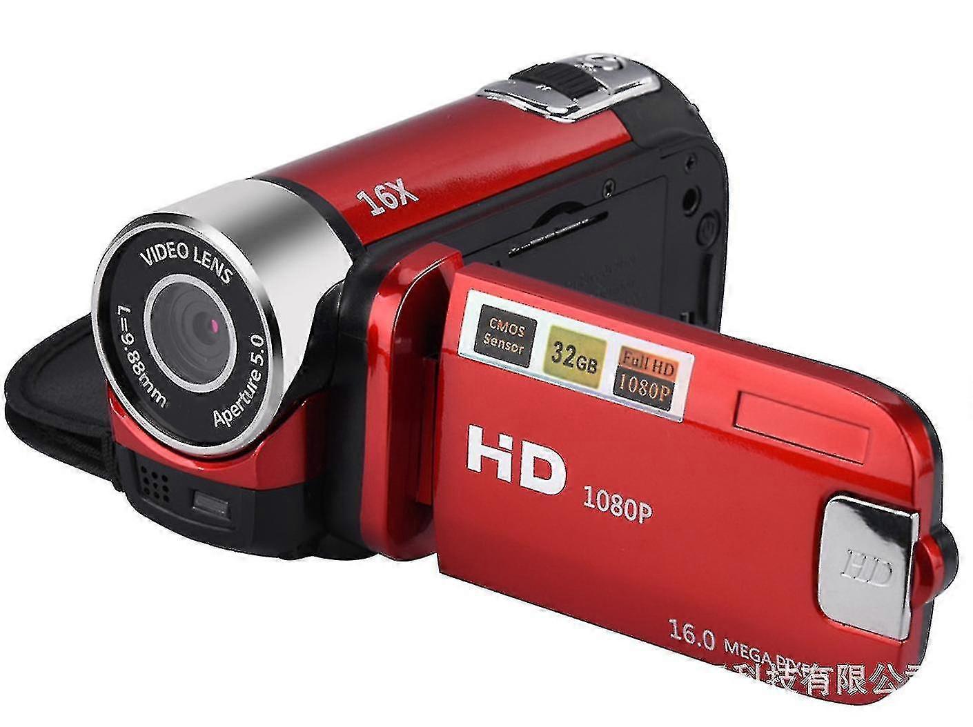 Red Portable Digital Camcorder, Full Hd Camcorder Support 32g Card 270 Rotation