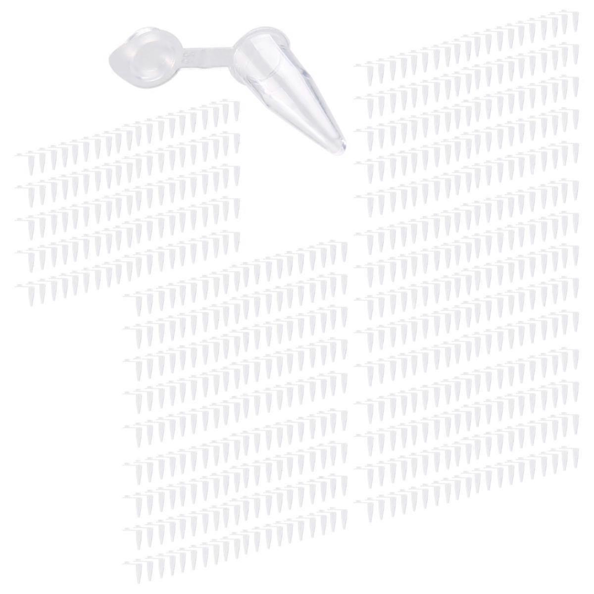 1000 Pcs 0.2ml Tubes à Centrifugeuse À Fond Rond w Capuchons Attachés Blanc Clair