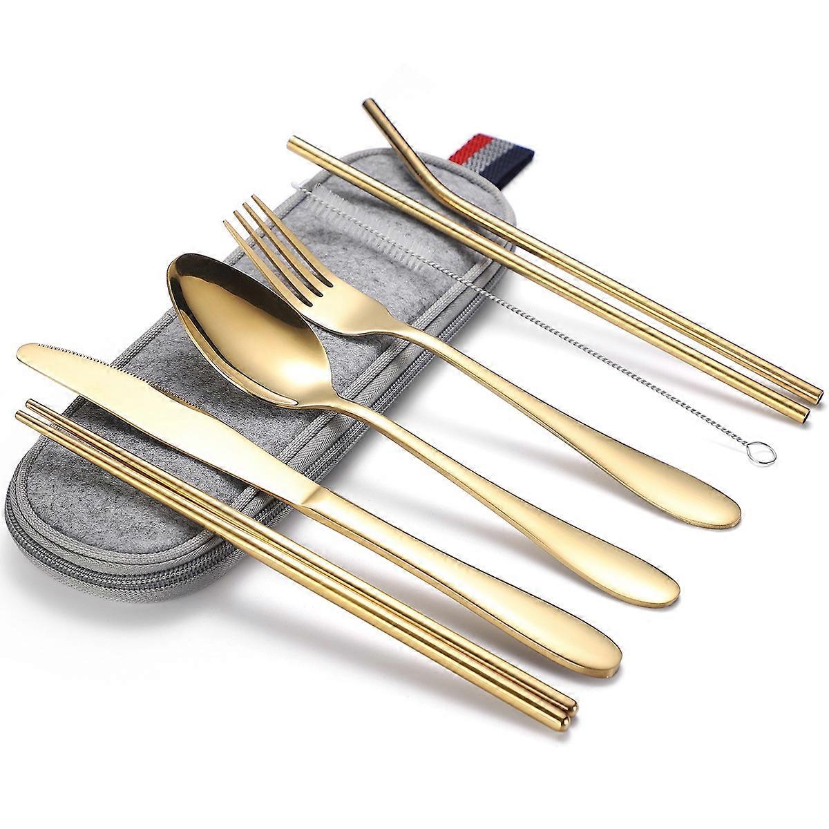 7 in 1 Cutlery Set, Specification: Gold+ Light Bag