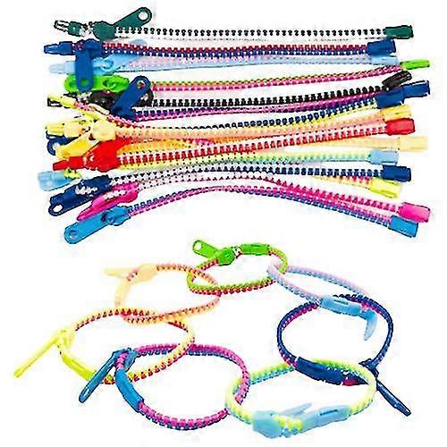 Fidget Zipper Bracelets Sensory Toys Bulk Set Neon Colors