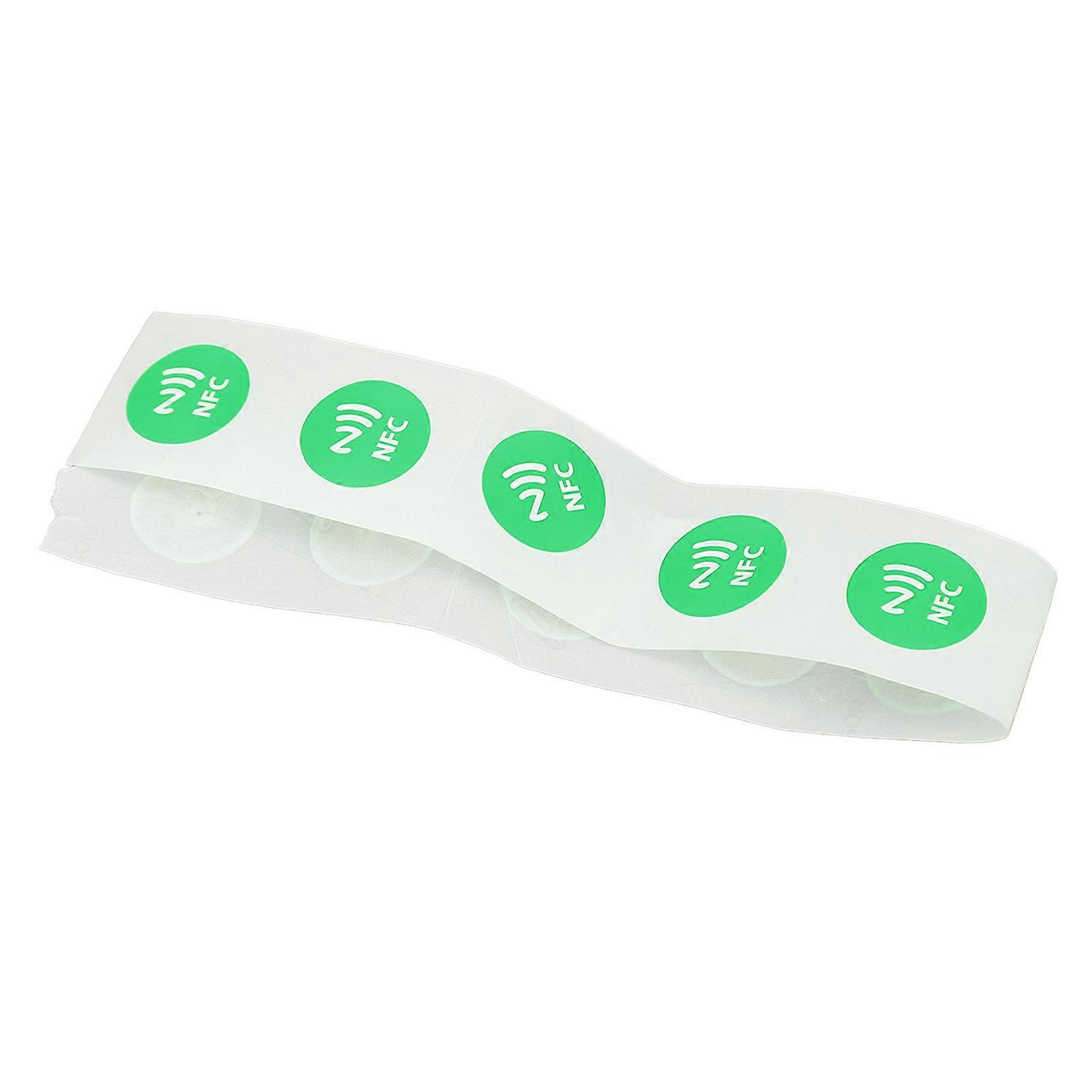 NFC Stickers 30PCS, Fully Programmable Compatible with TagMo and Amiibo, 504 Bytes Memory, Green