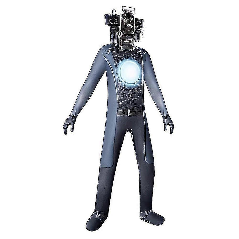 4-9歳の子供skibidiトイレコスチュームテレビマンカメラマンスピーカーマンハロウィーンパーティーボディスーツギフトN