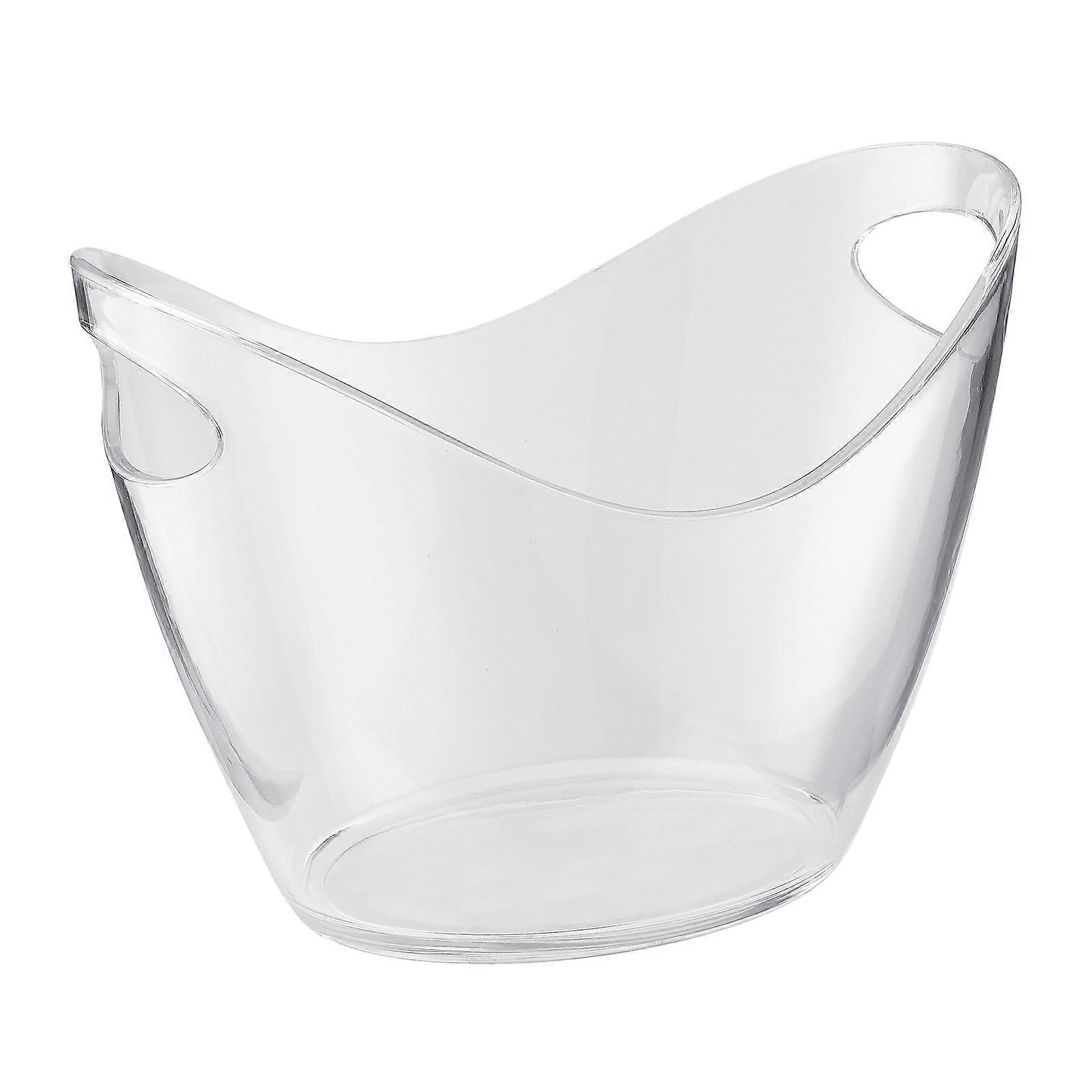 8L Portable PP Acrylic Ice Bucket with Handle for Buffets Barbecue Camping Picnic Transparent