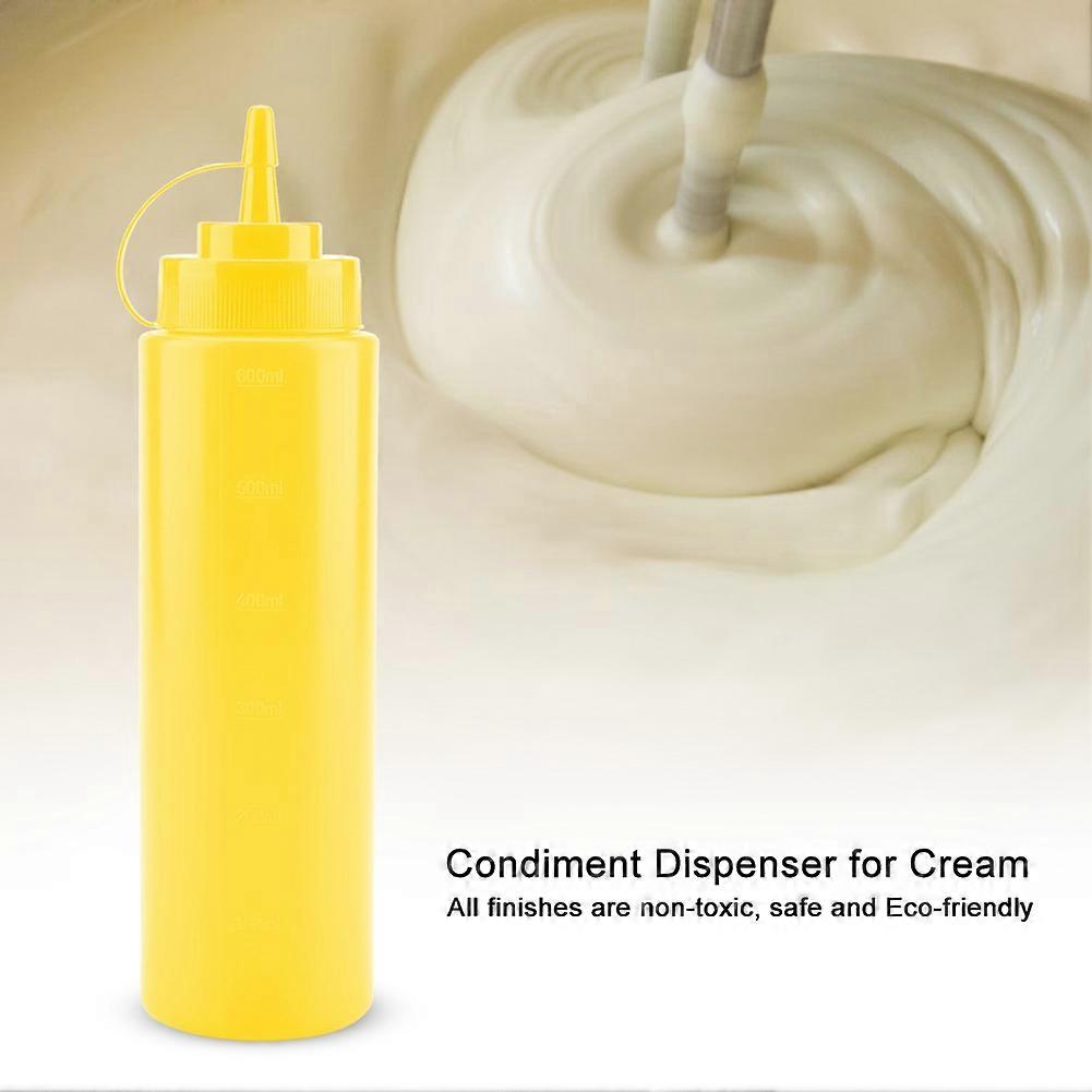 Yellow Plastic Condiment Dispenser Set 720ml x 10 - Sauce Oil Cream Vinegar