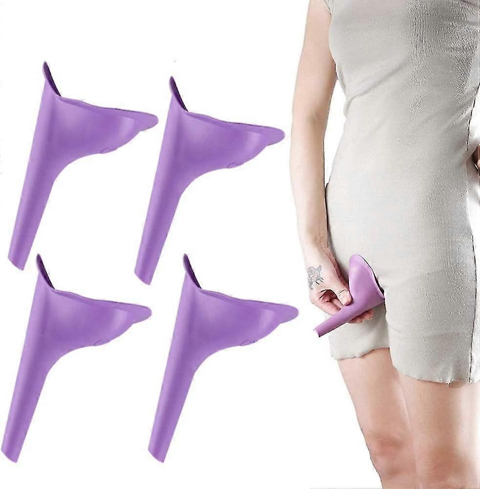 المحمولة النساء مبولة التخييم السفر المرحاض جهاز 4pcs,purple6 *4inches